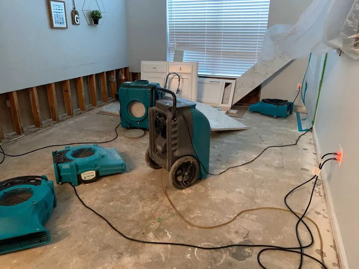 Dehumidifier in flood-cut room for Water Extraction & Removal in Grove